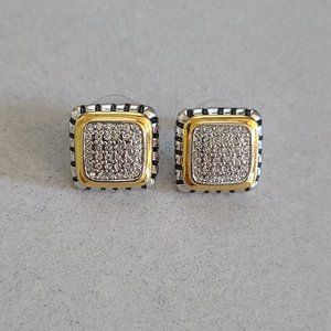 Fifth Avenue Collection Square Rhinestone Earrings